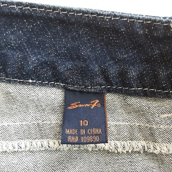 Seven7 Premium Cotton Spandex Dark Wash Denim Embroidered Boot Cut Jean Sz 10 - Picture 12 of 12